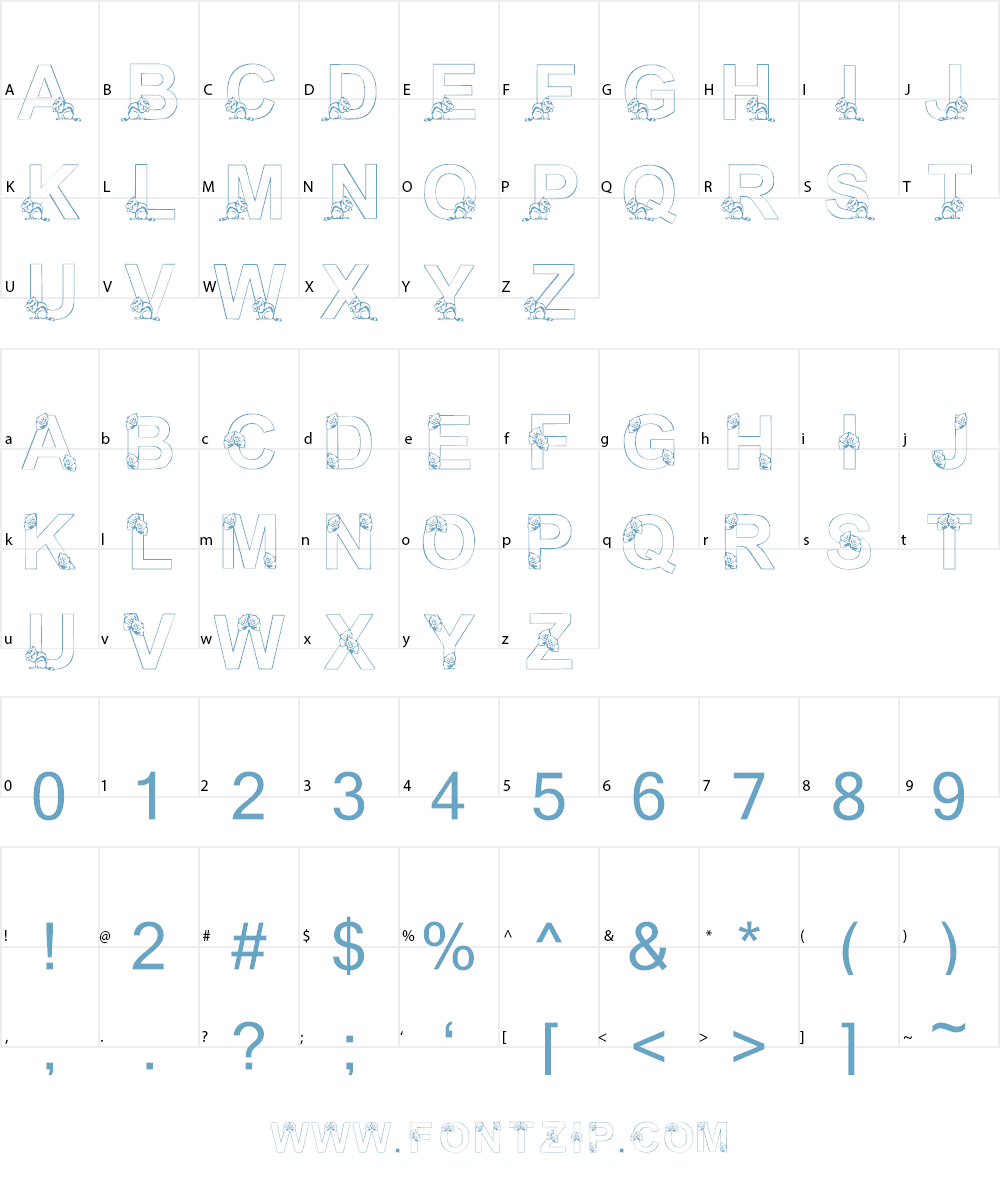 LMS Nuts About Squirrels Font Character